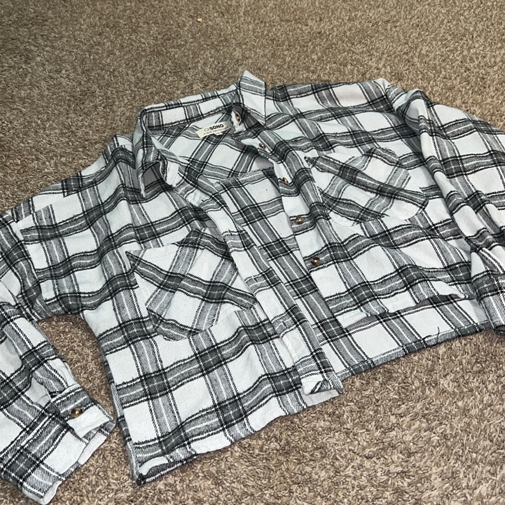 Grey flannel crop top